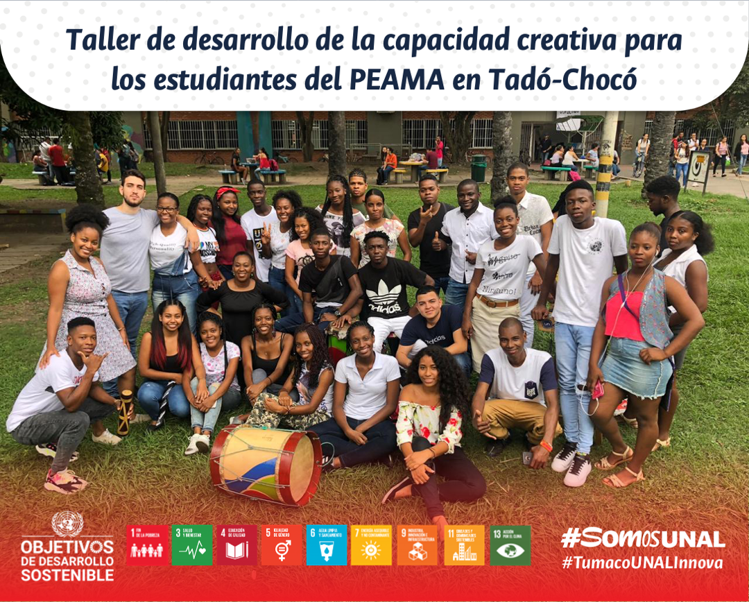 Taller de desarrollo de la capacidad creativa para los estudiantes del PEAMA en Tadó-Chocó 