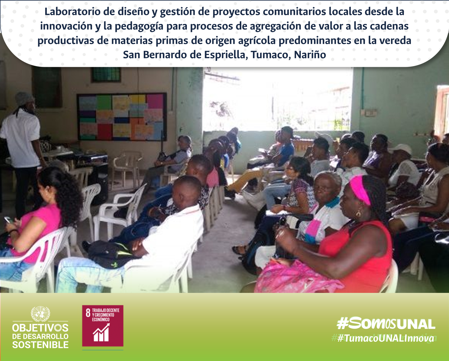 Laboratorio de diseño y gestión de proyectos comunitarios locales desde la innovación y la pedagogía para procesos de agregación de valor a las cadenas productivas de materias primas de origen agrícola predominantes en la vereda San Bernardo de Espriella, Tumaco, Nariño